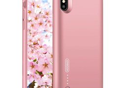 Husa Baterie Ultraslim iPhone X, iUni Joyroom 3500mAh, Rose Gold